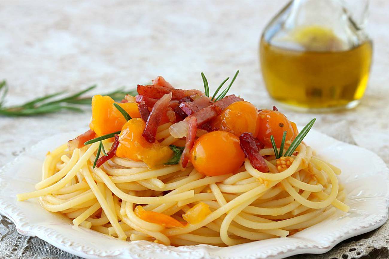 Ricetta Pasta Con Pomodorini Gialli E Speck